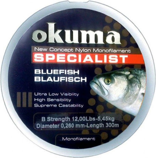 Риболовно влакно Okuma Bluefish 300м, Бяло, 0.31мм