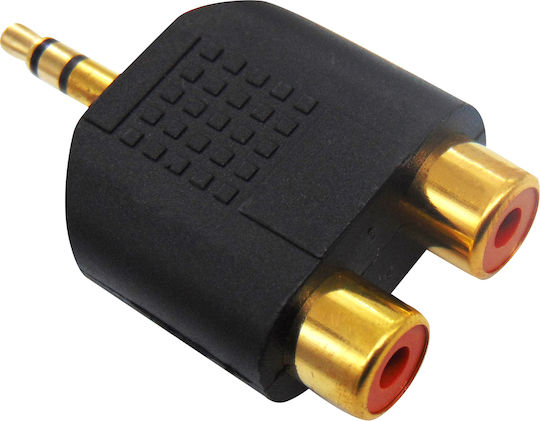 Lancom Konverter 3.5mm männlich zu RCA 2x weiblich Gold 1Stück 01.098.0099