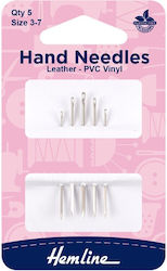 Set of hand needles for Leather and Pvc Vinyl Hand Needles Size 3-7 5pcs - Hemline