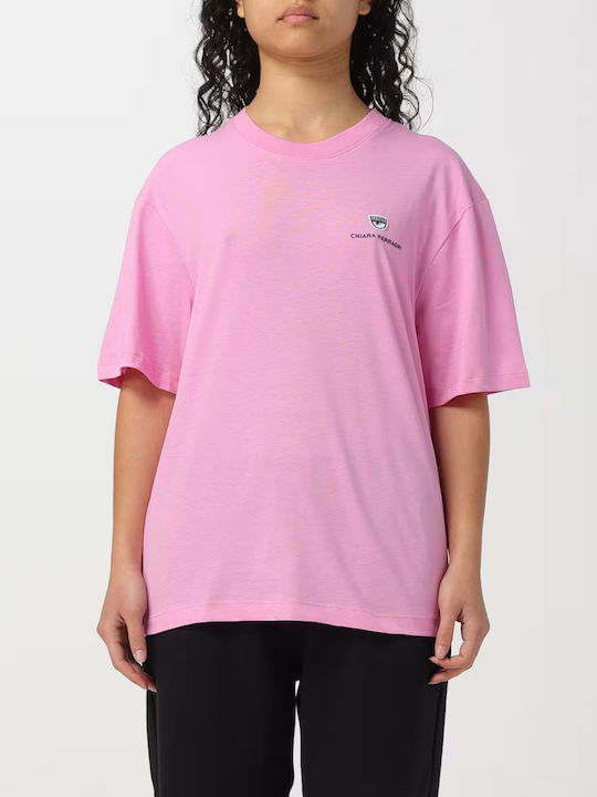 Chiara Ferragni Women's Summer Blouse Short Sleeve Pink