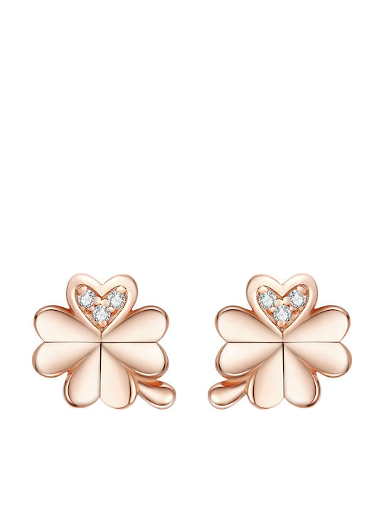 Bamoer Обици от Сребърен Позлатен с Камъни