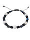 Men's Handmade Bracelet White Lava Blue