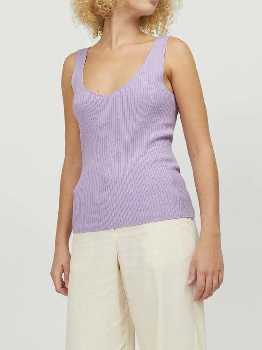 Jack & Jones pentru Femei de Vară Bluză Fără mâneci Lilac breeze