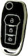 Car Key Cover Case made of with 3 Buttons for Ford in Black Color