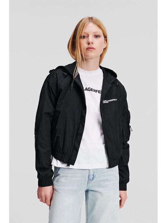 Karl Lagerfeld Women's Short Lifestyle Jacket for Winter Black
