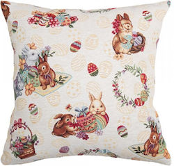 Easter Decorative Pillowcase (45x45) Easter Basket Dimeco Ecru|beige|red 45x45