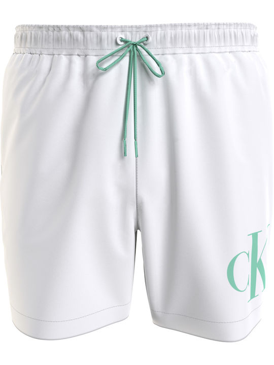Calvin Klein Herren Badebekleidung Shorts Weiß mit Mustern