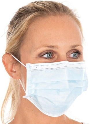 Μασκα Μιας Χρησης 3/pl / Pp Μπλε 100 Τεμ
