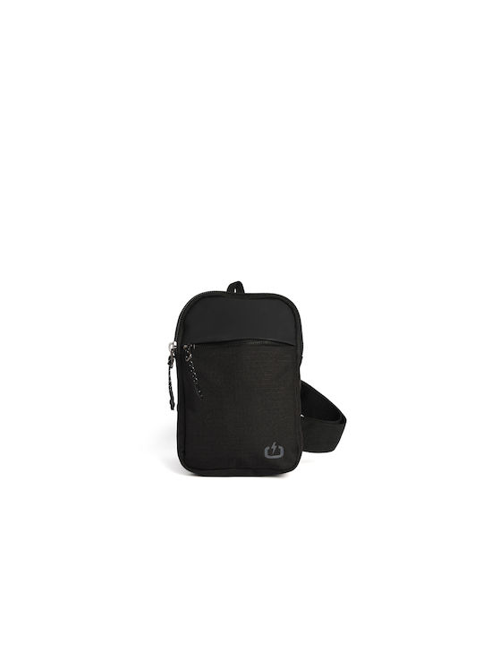 Emerson Shoulder / Crossbody Bag with Zipper, Internal Compartments & Adjustable Strap Black 12.5x3x18.5cm
