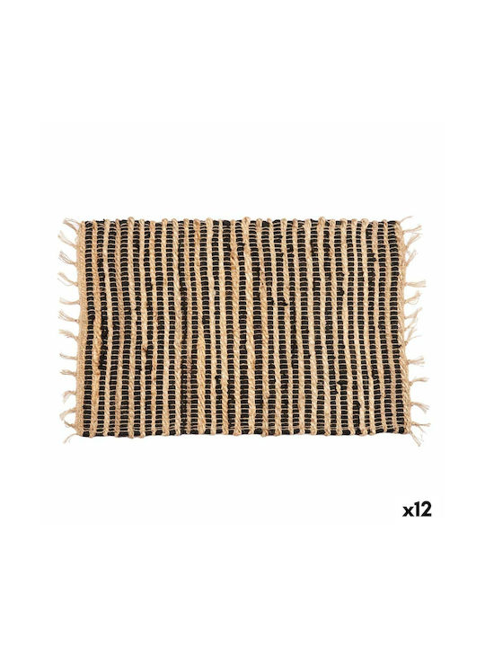 Gift Decor Rug Rectangular Summer from Jute Black 12τμχ