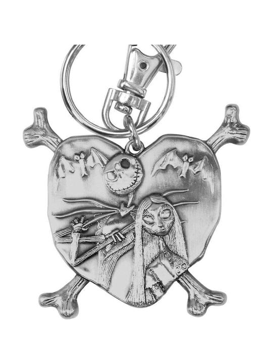 Nbx - Jack Et Sally In Heart - Pewter Keychain