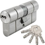 Abus Lock Cylinder Security 80mm (40-40) with 5 Keys Silver