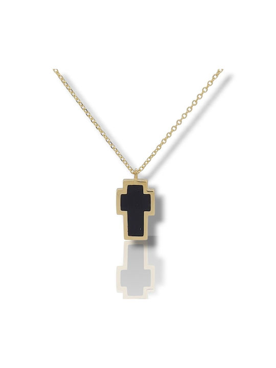 Mentzos Gold Kreuz 14K mit Kette