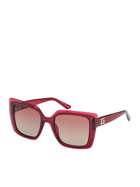 Guess Γυναικεία Γυαλιά Ηλίου με Γκρι Κοκκάλινο Σκελετό και Μπορντό Ντεγκραντέ Φακό GU7908 69T