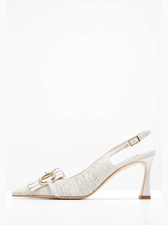 Fardoulis Leather White Heels