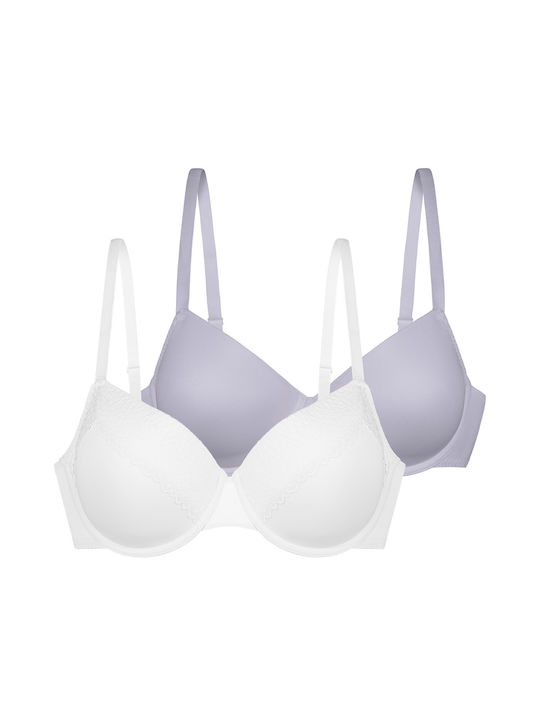 Dorina White/Lilac Σουτιέν mit leichter Polsterung mit Bügel 2Pack