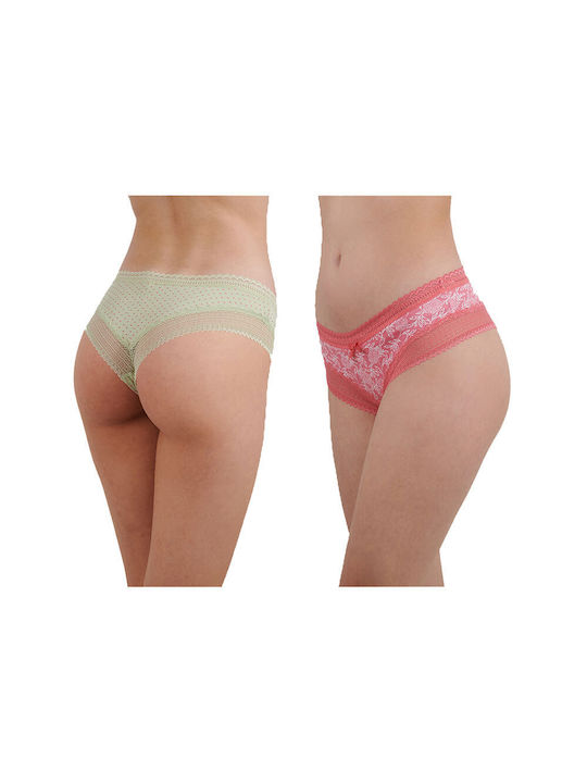 Apple Boxer Women's Slip 2Pack with Lace Green