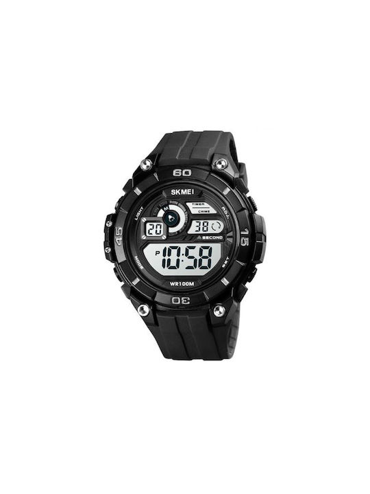 Skmei Digital Watch Battery with Rubber Strap Black