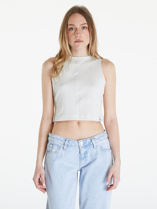 Calvin Klein Γυναικεία Καλοκαιρινή Μπλούζα Αμάνικη Λευκή