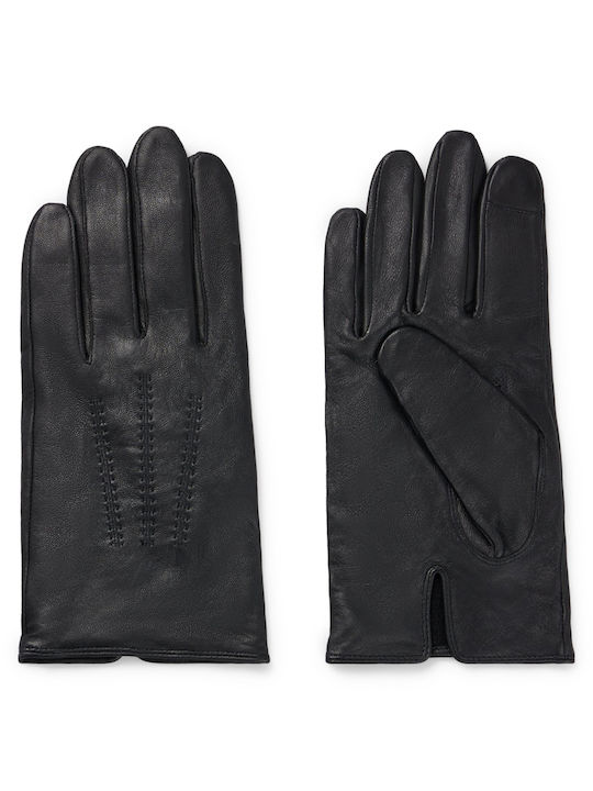 Hugo Boss Μαύρα Ανδρικά Δερμάτινα Γάντια