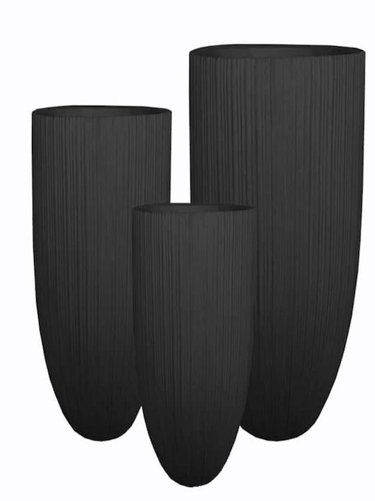 Art Et Lumiere Casspots Fiberclay Set 3pcs Blac...