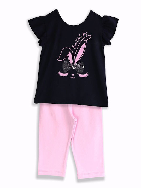 Nek Kids Wear Παιδικό Σετ με Κολάν Μπλε/λιλα 2τμχ