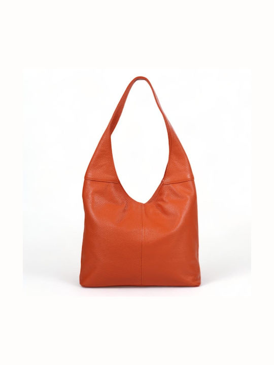 Passaggio Leather Leather Women's Bag Shopper Shoulder Orange