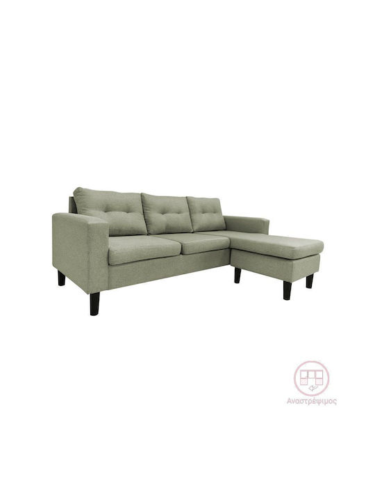 Maneli Corner Fabric Sofa Bed with Reversible Angle Gray / Beige 196x138cm