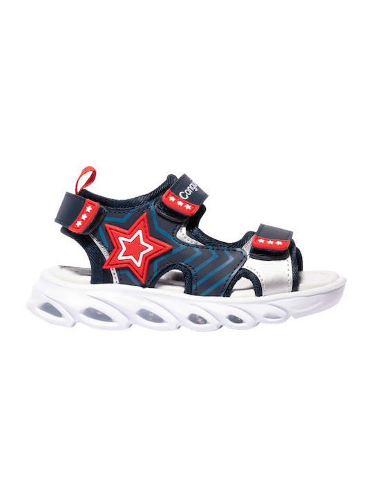 Conguitos Kinder Sandalen mit Klettverschluss & Lichtern Blau