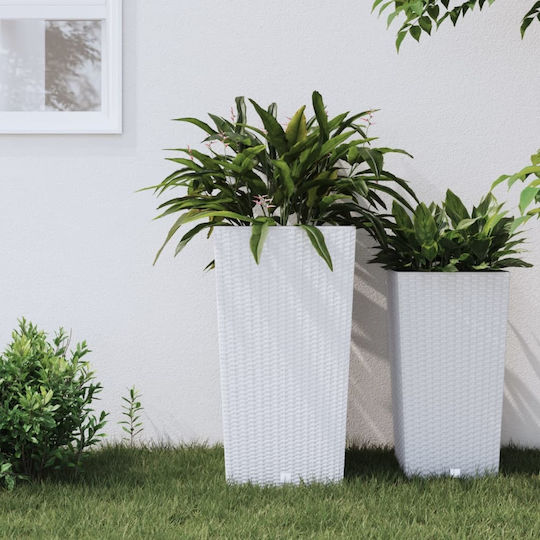 vidaXL Γλάστρα Πλαστική Λευκή 32.5x61x32.5εκ.