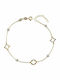Mertzios.gr Women's Bracelet with Cross design made of Gold 14K with Pearls