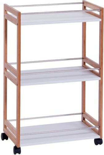 Zeller Επιδαπέδια Ραφιέρα Μπάνιου Ξύλινη 51x30x81cm Λευκή