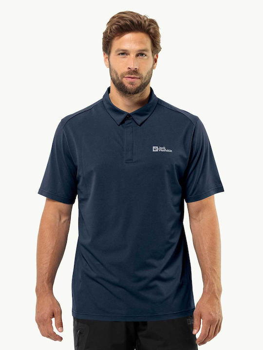 Jack Wolfskin Polo Short Sleeve Blouse Blue
