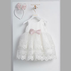 Piccolino Ecru Lace Baptism Dress 2pcs