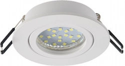 Spot Light Rotund Metalic Spot Încorporat cu Soclu GU10 Alb 1buc