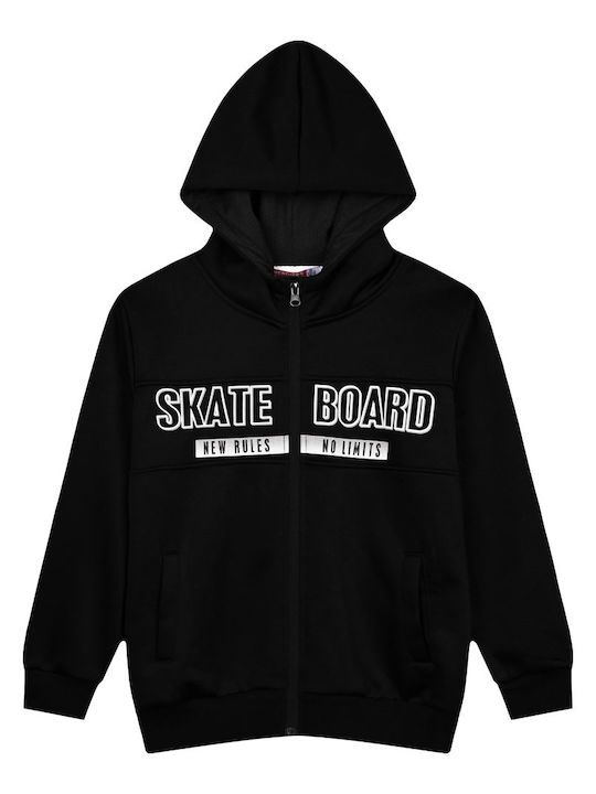 Kids Cardigan with Hood Black
