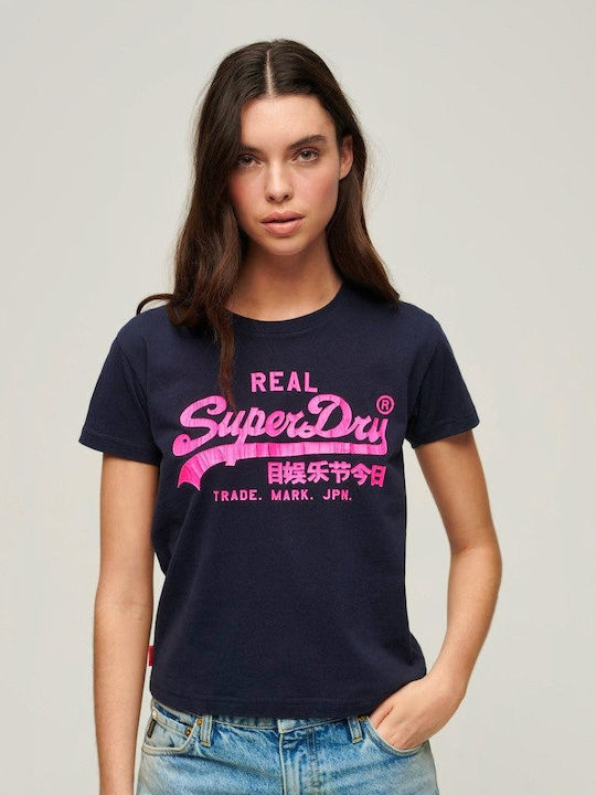 Superdry Γυναικείο T-shirt Μπλε