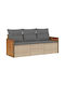 vidaXL Tree-Seater Outdoor Rattan Sofa with Cushions 55x55x69cm
