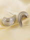 Steel Stud Earrings Shape Drop 3cm (e1383)
