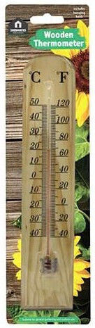 Kingfisher Wooden Garden Thermometer 26cm - Gsth02