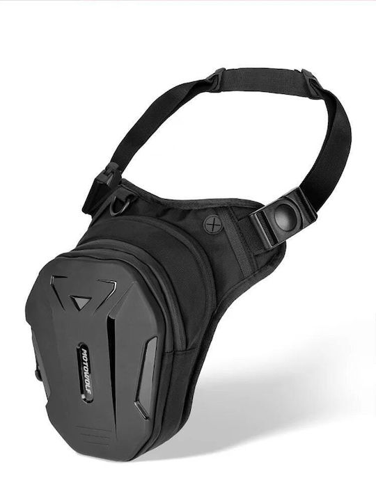 Motowolf Motorcycle Leg/shoulder Bag, Stretch, Hardshell, Quick Release, Black