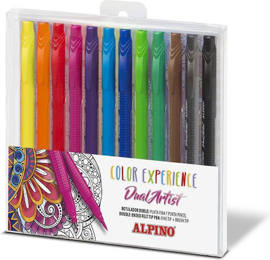 Alpino Μαρκαδόροι Ζωγραφικής 0.7mm Λεπτοί Σετ 12 χρώματα