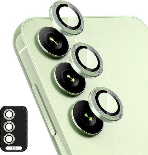 For Samsung Galaxy A15 4g/5g Enkay Hat-prince 9h Rear Camera Lens Made of Aluminum Alloy Tempered Glass Film (Lemon Green)