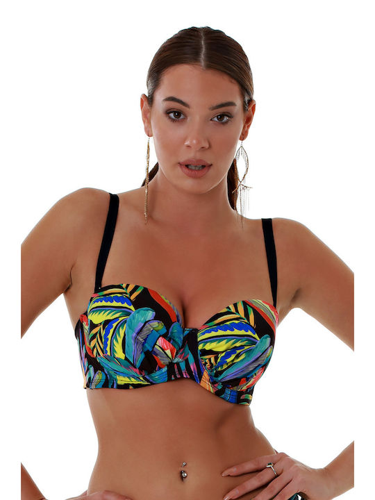 Bluepoint Padded Underwire Strapless Bikini with Detachable & Adjustable Straps Blue