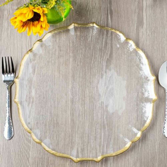 Πιατελα Charlotte Matte Gold Rim Φ34cm 11056g Espiel