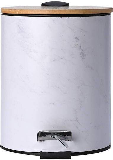Marble 02-22020 Πλαστικό Καλαθάκι Μπάνιου Soft Close 5lt Λευκό