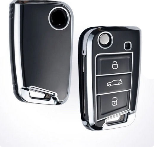 TPU Protective Case in Black-Nickel Finish for VW-Skoda-Seat