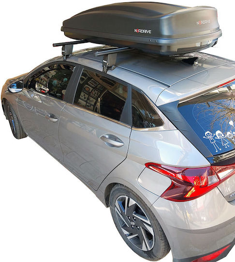Menabo Garage Bars - Menabo Delta Aluminum Roof Bars Kit - Legs - Garage Door Nordrive Box 430lt For Hyundai I20 2020+ 3 Pieces B.hi20.11