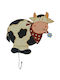 Wooden Cow Wall Hanger LL-154A 14x18cm