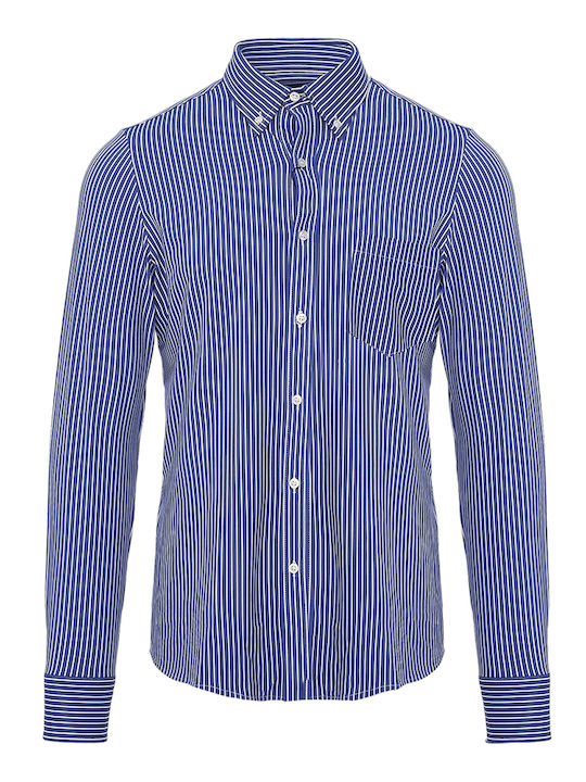 Paul&shark Men's Shirt Striped Blue Elastic 24413210r-vf8 Regular Fit